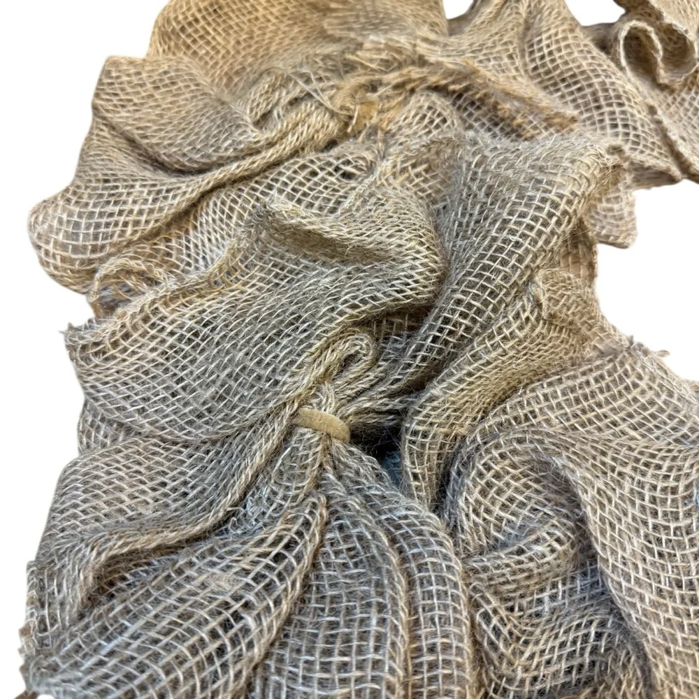 Handmade Burlap Deco Mesh Wreath Base – Rustic DIY Crafting Supply – Approx. 21